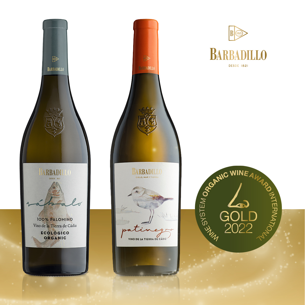 Bodegas Barbadillo – Dos Oros para Sábalo y Patinegro en el Organic Wine Award 2022